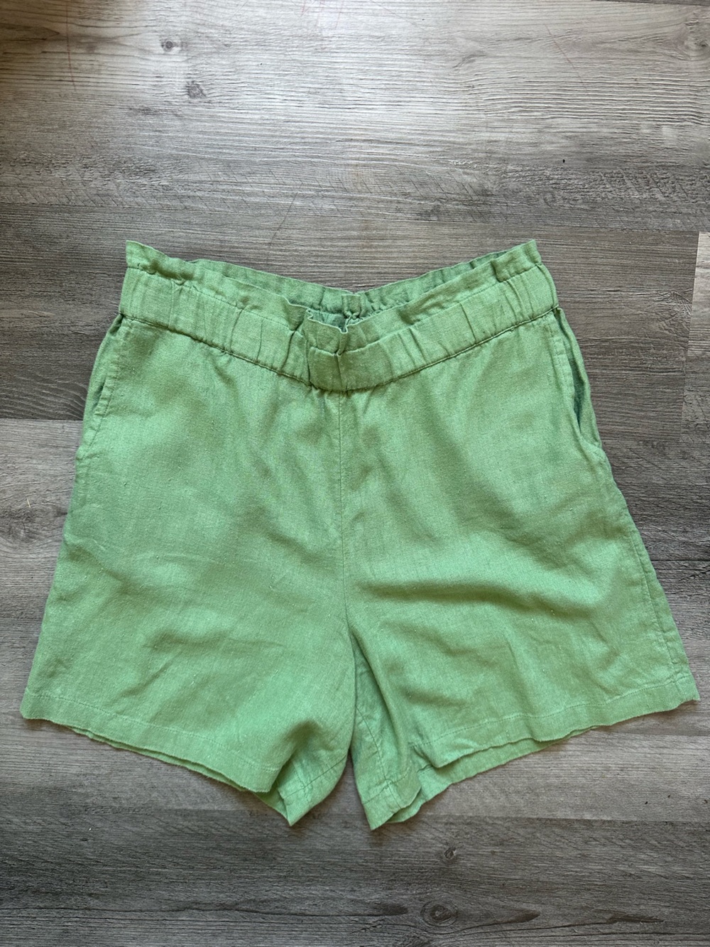 Jason Wu Linen Green High Waist Shorts